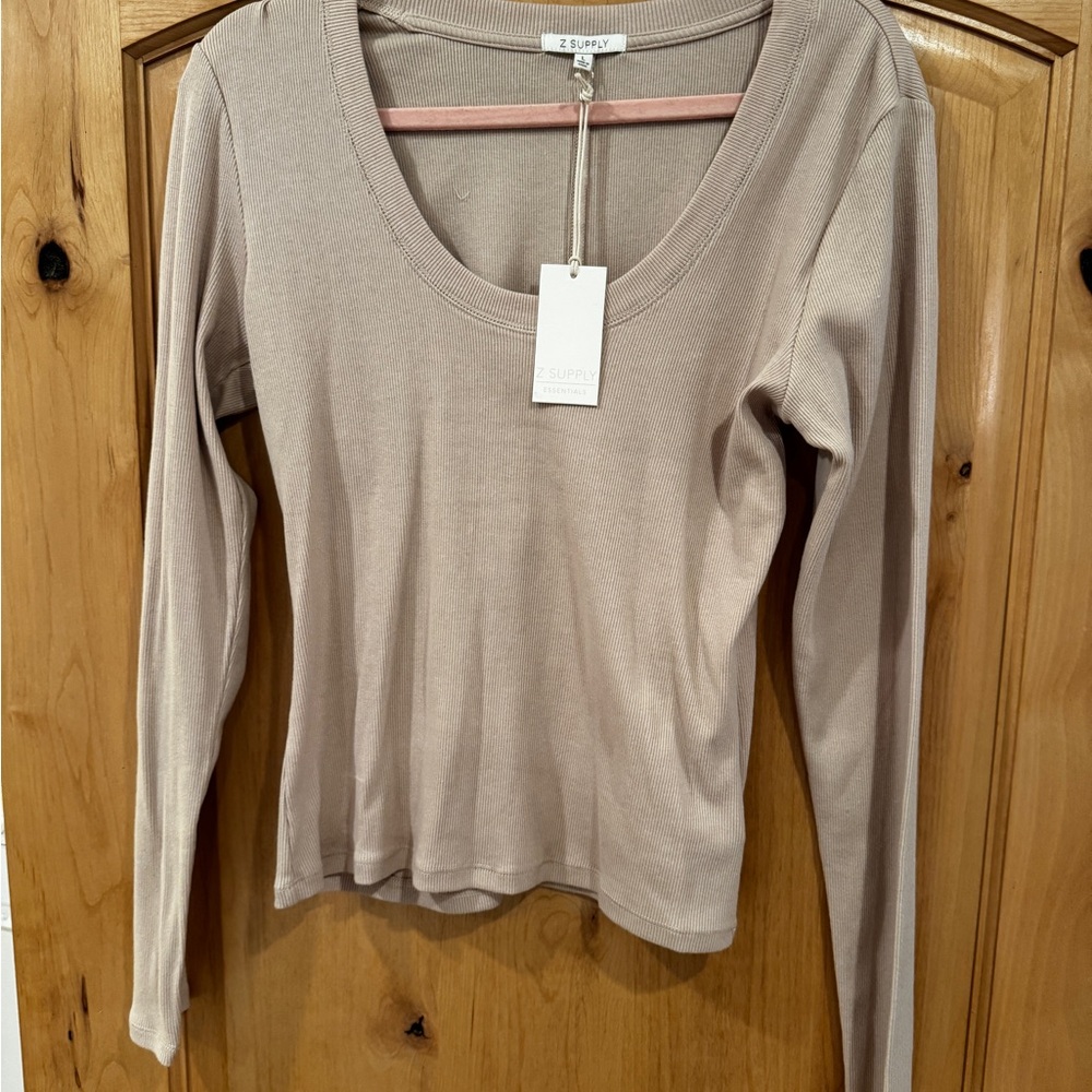 Z Supply Women's Tan Long Sleeve Top